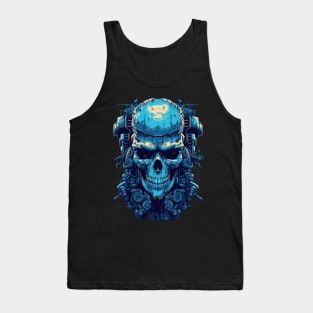 Rocking the retro vibes with this skull illustration Tank Top